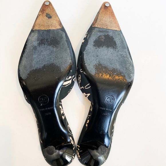 Authentic CHANEL Printed Kitten Heels - Picture 8 of 8
